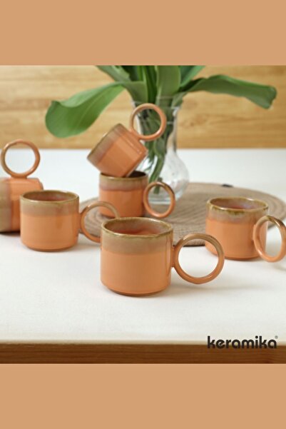 Keramika STACKABLE HALKA KULPLU 6 LI FİNCAN 08 CM REAKTİF SHIZEN