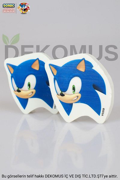 Sonic الموسم الجديد - سونيك 2 المرخص، 2 ممحاة قابلة للتركيب على قلم الرصاص