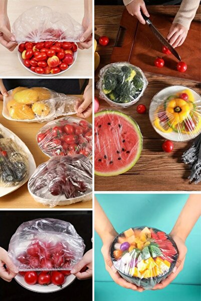 Buffer ® 100 Pieces Freshness Preserving Pots and Saucers Cap Multi-Purpose Disposable Disposable Plate Cap