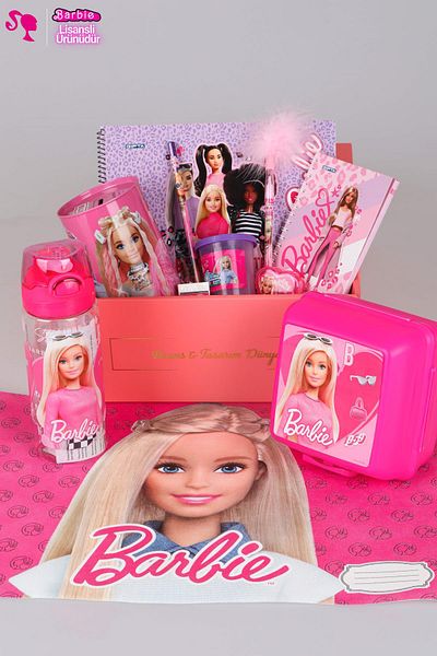 Barbie Decomus Licensed Flask - Feathered Snap-On Pencil, Feeding Cover and Feeding Bowl