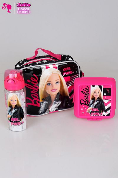 Barbie New Season - DEKOMUS Licensed Barbie Girl Power Lunch Box, 500 ML Water Bottle and Lunch Box