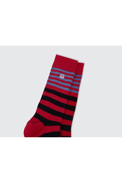 United Colors of Benetton Unisex Red Mix Patterned Socks