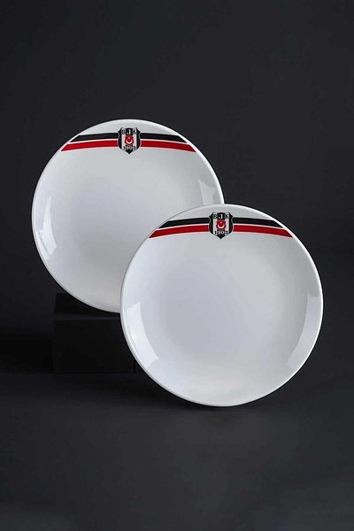 Beşiktaş Licensed Set of 2 Porcelain Cake Plates