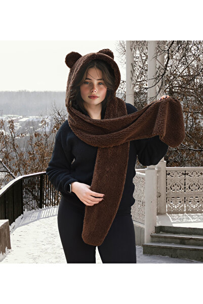 Özgüner Oyuncak Pabtex Kapşonlu Welsoft Peluş Bere - Atkılı - Polar Boyunluk Şalı - Rüzgar Geçirmez Kulaklı Şapka