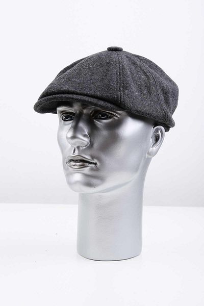 Kravatkolik Smoked Plain Wool Men's Cap Hat Kst96