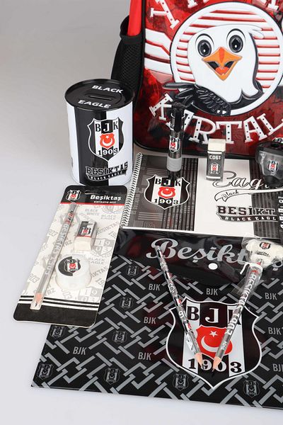 Beşiktaş 15 Piece Stationery School Set with Licensed Kindergarten Bag 32 cm