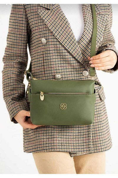 MAC&MOS Women's Green 3 Compartment Shoulder Bag