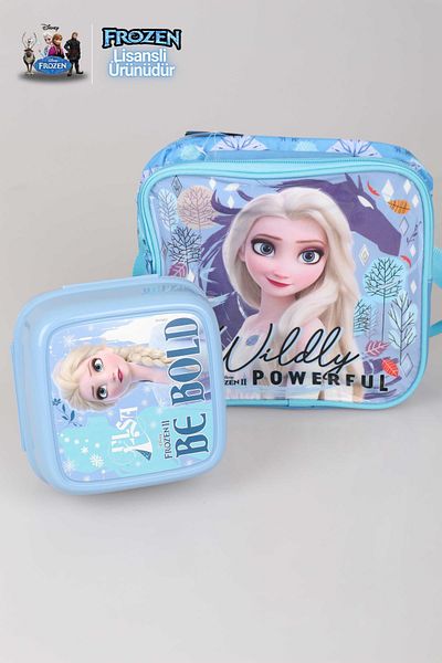 ELSA Set de prânz și cutie de prânz cu licență Dekomus „Blue Frozen Collection”