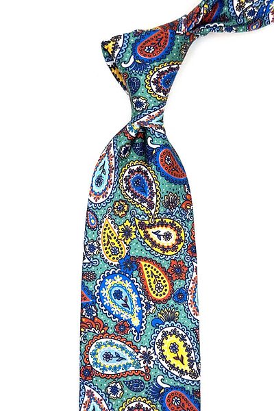 Kravatkolik Multicolor Shawl Pattern Italian Silk Tie İk1686