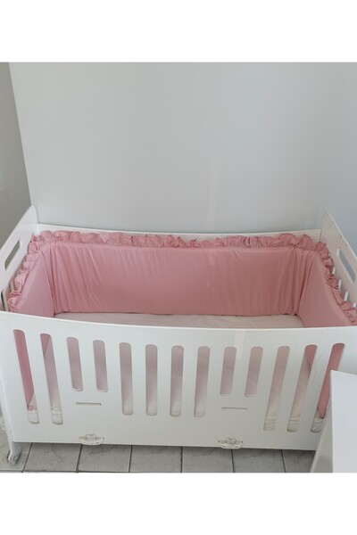 Ege HOME Decoration&Accessories Ege Home Mia Fırfırlı Beşik Yan koruma koyu p...