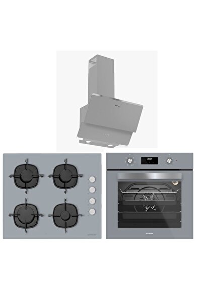 Silverline Gri Cam Ankastre (3490 Oslo Gri - CS5335s02 - BO6502S02 Gri Fırın)