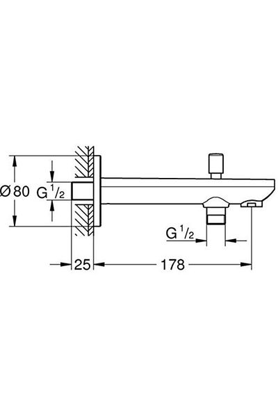 Grohe Baucontemporary Spout with Direction Changer - Beak13390000