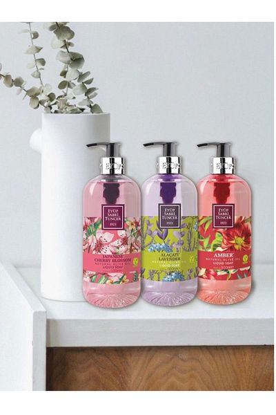 Eyüp Sabri Tuncer Eyup Sabri Tuncer - Gluten Free Liquid Soap 500ml X3 (Japanese Cherry Blossom, Medicine Lavender, Amber)