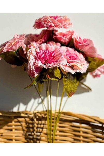 OSO HOME OSOHOME Floare artificială de cuișoare de lux de culoare roz, cu 11 ramuri, țesătură, 45 cm