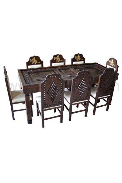 Neiwel Ahşap Oymalı Yemek Masası Takımı