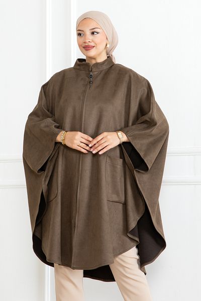 KADEEM Suede Poncho & Haki