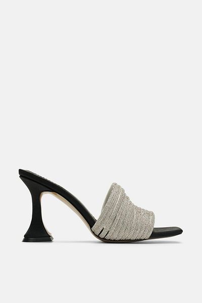 carweza Lia Silver Stone Women's Heeled Slippers