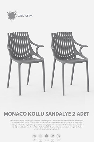 Daim Plastik MONAKO KOLLU  LÜX CAFE &  RESTAURANT  SANDALYESİ 2 Li Set