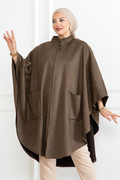 KADEEM Suede Poncho & Haki