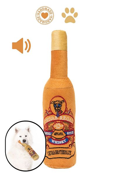 Proud Wave Plush Dog Toy - Training Toy with Sound, Bottle and Rustle
