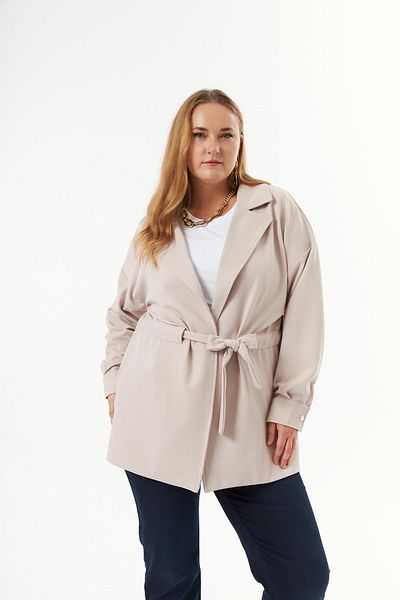RMG Cream Colored Plus Size Jacket - Waist Lace Detail