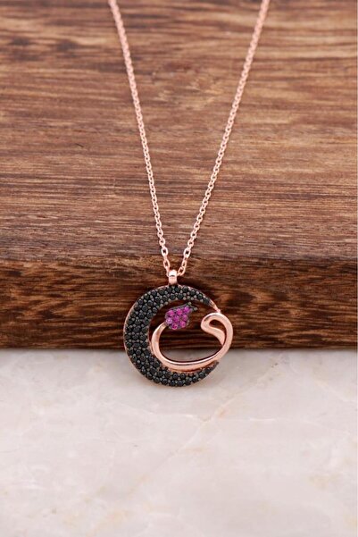 Sümer Telkari Tasarım Vavlı Rose Gümüş Kolye 6188