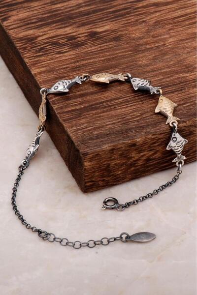 Sümer Telkari Balık Tasarım Gümüş Bileklik 3195