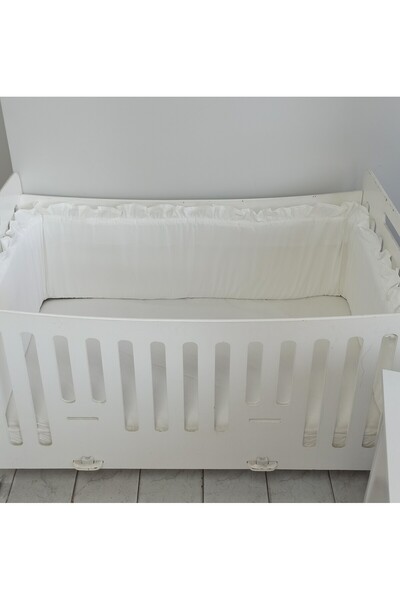 Ege HOME Decoration&Accessories Ege Home Mia Fırfırlı Beşik Yan koruma Ekru 3...