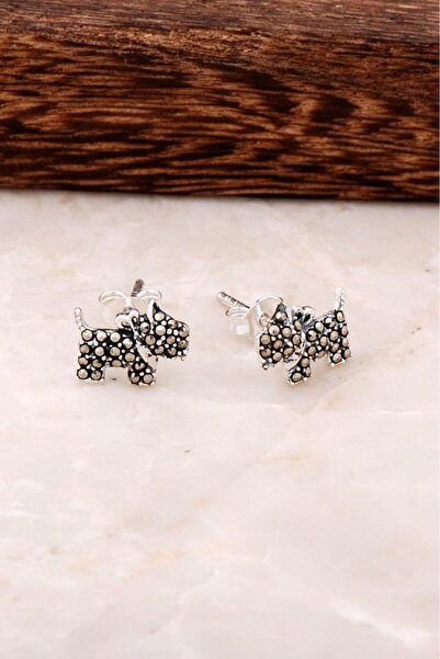 Sümer Telkari Köpek Tasarım Gümüş Küpe 4535