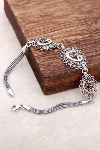 Sümer Telkari Vav Harfli Telkari Işlemeli Gümüş Bileklik 2946