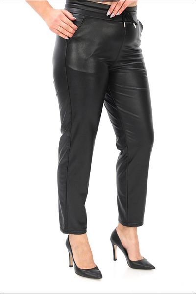PARKDERİN Large Size (Buy 1 Size Large) Soft Textured Leather Pants with Licra