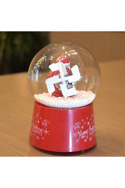 CajuArt Christmas Themed Globe Bell Jar - Automatic Blowing Gift Decor with Lights and Music