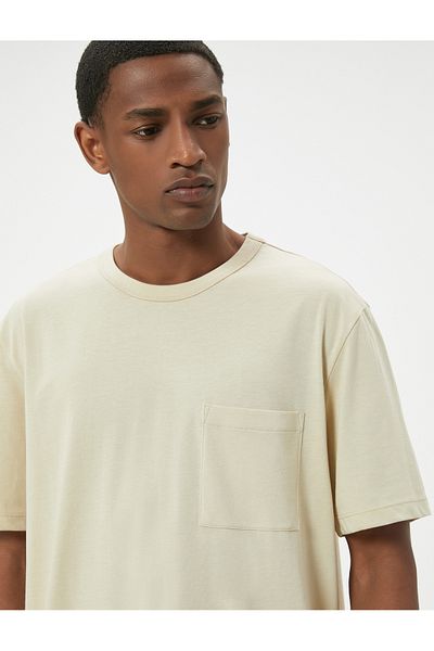 Koton Pocket Detailed Short Sleeve Regular Fit Crew Neck Cotton T-Shirt