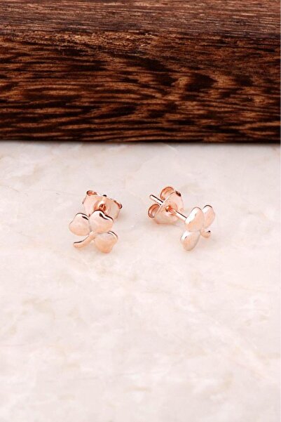 Sümer Telkari Yonca Yaprağı Rose Gümüş Küpe 4336