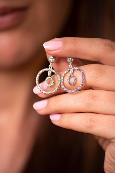 Sümer Telkari Telkari Işlemeli Sarma Elişi Gümüş Halka Küpe 2583