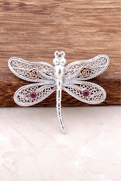 Sümer Telkari Telkari İşlemeli Elişi Gümüş Yusufçuk Broş 311