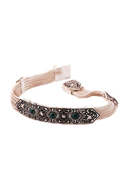 Sümer Telkari Midyat Taş Evleri Motifli Hasır Gümüş Bileklik 1176