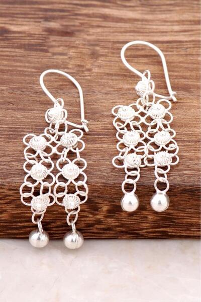 Sümer Telkari Yöresel Akıtma Kişniş Telkari Gümüş Küpe 1710