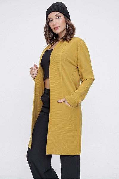 By Saygı Shawl Collar Double Sleeve Pocketed Lycra Knitwear Cardigan