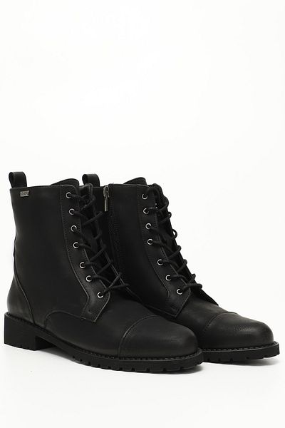 GÖNDERİ(R) Women/Girls Black Nubuck Zippered Rubber Sole Boots