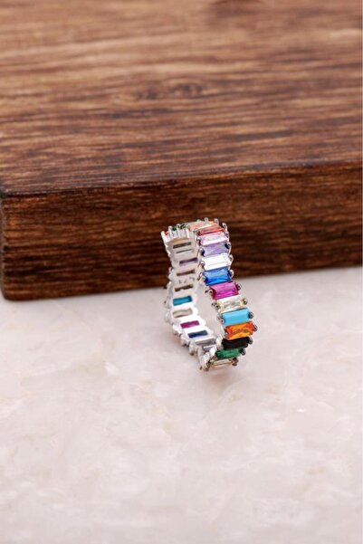 Sümer Telkari Baget Mix Taşlı Tasarım Gümüş Yüzük 2633