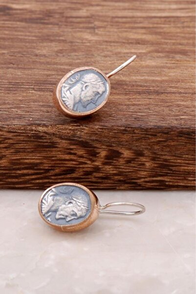 Sümer Telkari Antik Para Tasarımlı Elişi Gümüş Küpe 2597