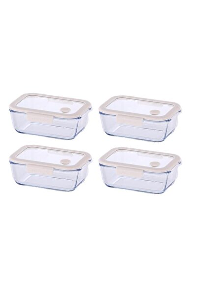 NEOFLAM Fika Glace Bej Vakumlu 4 Parça Saklama Kabı 800 ML