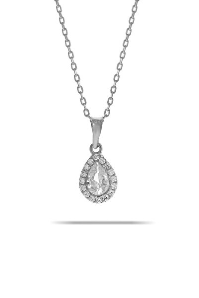 Sümer Telkari Kuvars Mini Damla Gümüş Kolye 7038