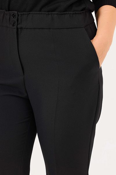 Gala-Xi Galaxi Women's Plus Size Waist Drawstring Ankle Length Trousers 4003 Black