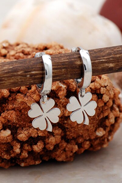 Sümer Telkari Yonca Rodyumlu Gümüş Küpe 5411