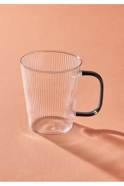 The Mia Striped Borosilicat Glass Single Cup 400ml