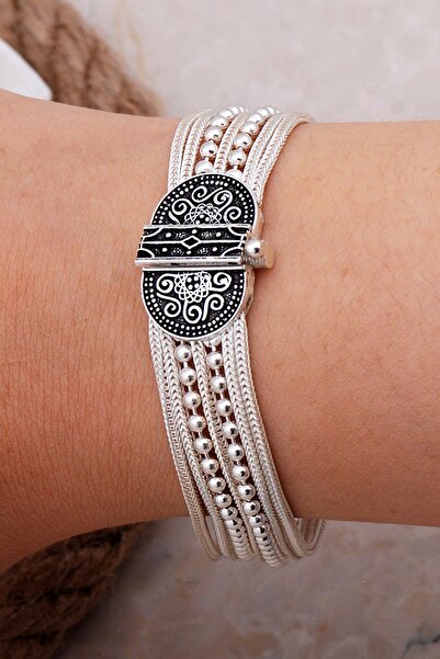 Sümer Telkari Midyat Hasırı Gümüş Bileklik 3242