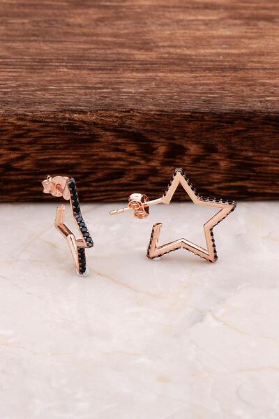 Sümer Telkari Yıldız Tasafrım Rose Gümüş Küpe 4732