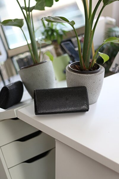 Moom Bag Ženska večernja haljina sa crnim kamenim poklopcem i detaljnim lance...